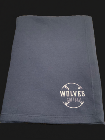 Wolves Softball Navy Blanket
